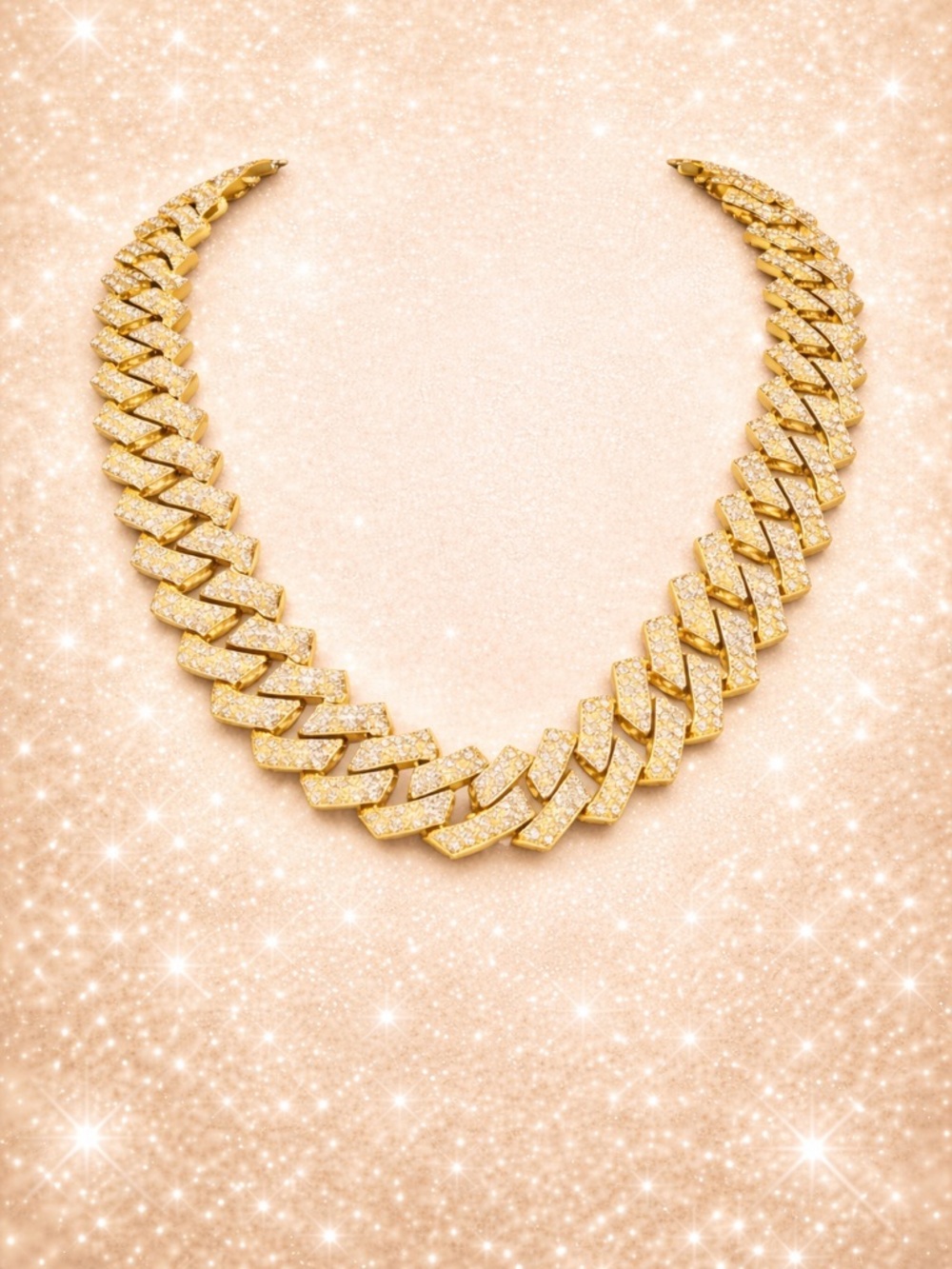 16 inch Hip Hop Bling Miami Cuban Link Necklace for Men and Women